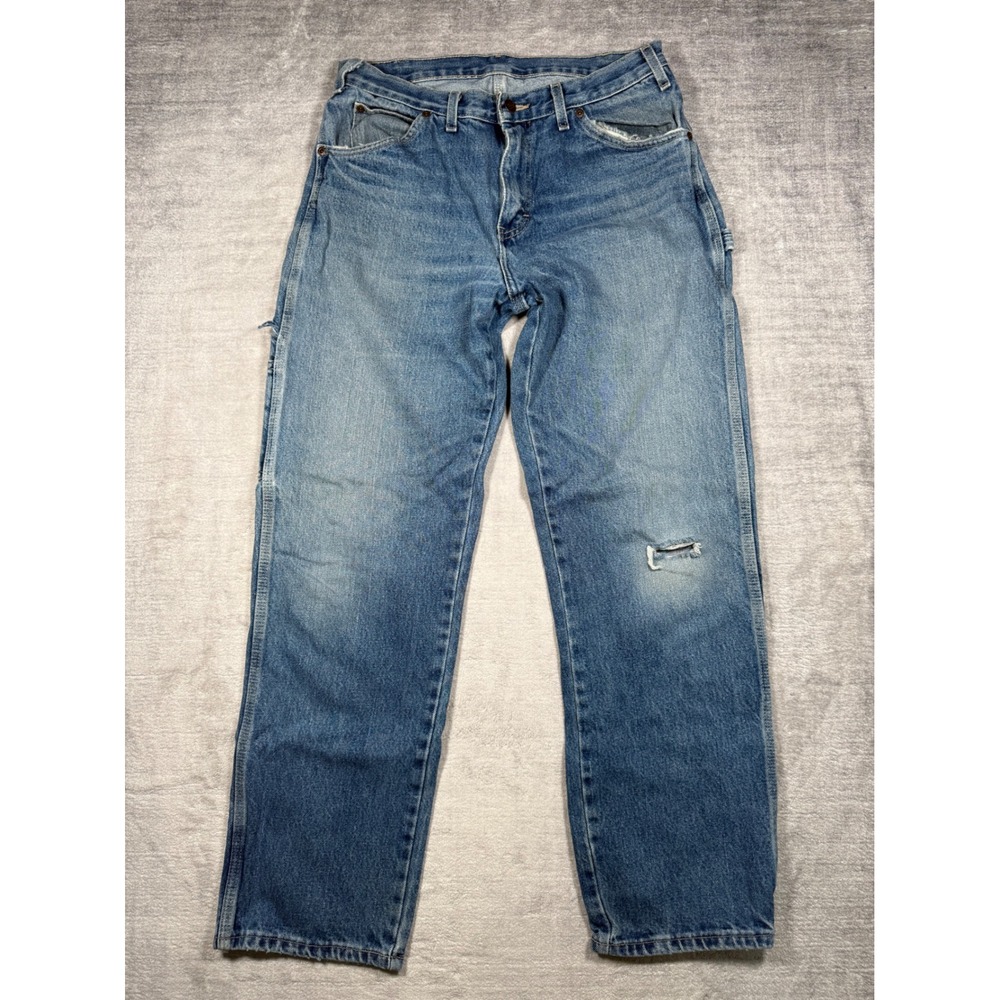 Dickies Carpenter Jeans Mens 32x30 Blue Relaxed Fit Utility Workwear Denim